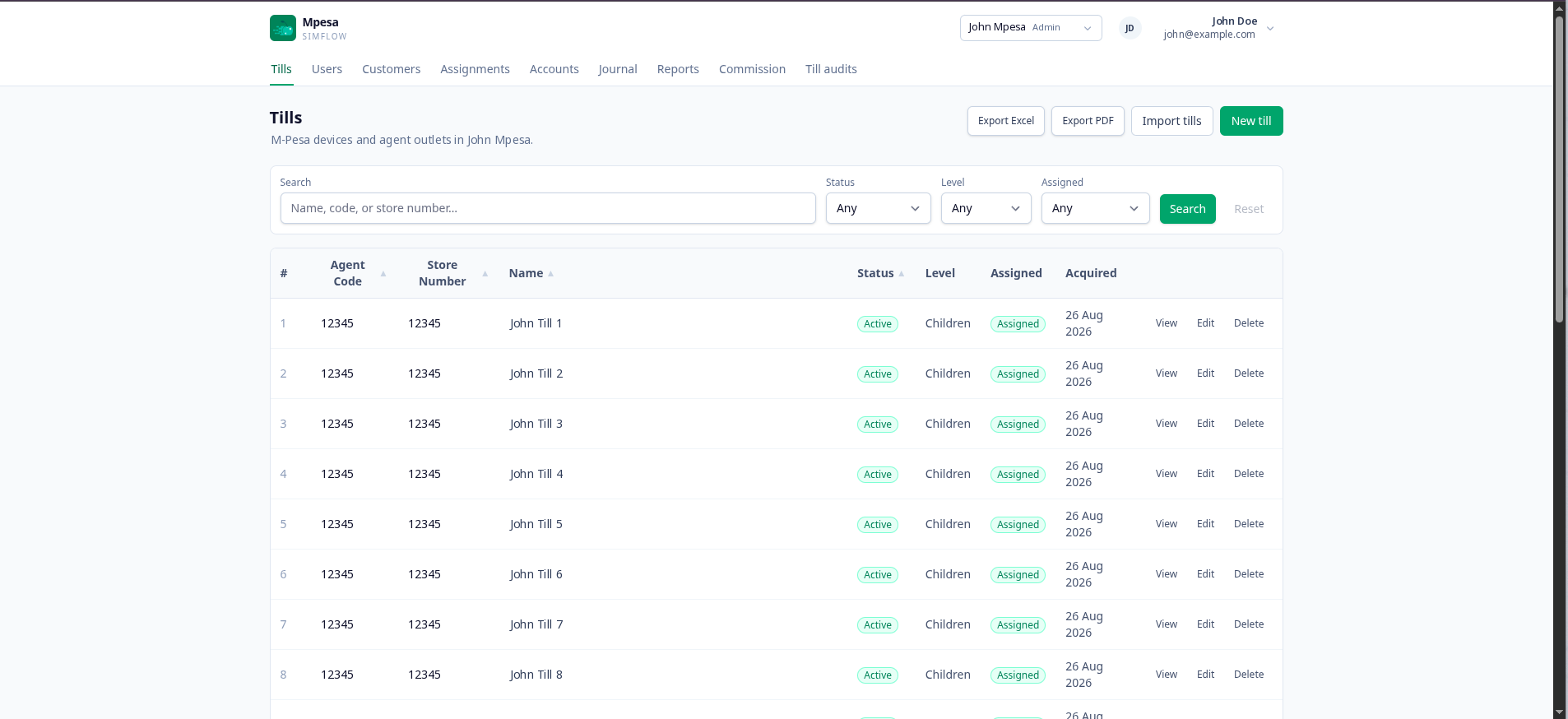 SimFlow Tills screenshot